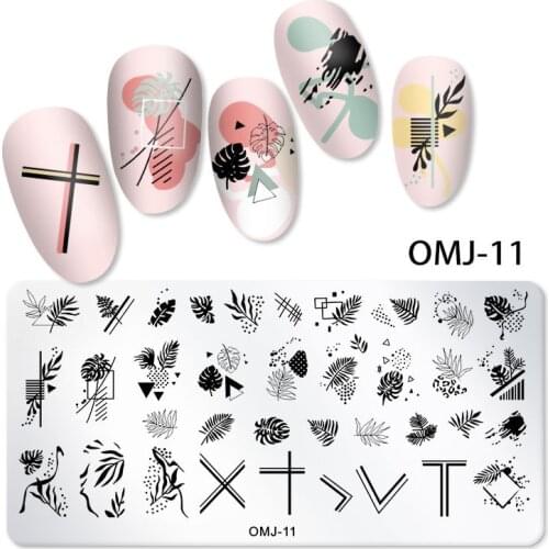 1pcs Rectangle Nail Stamping Plates Flower Butterfly Fruit Leaf Image Transfer Stamp Templates Manicure Print Stencil Tools