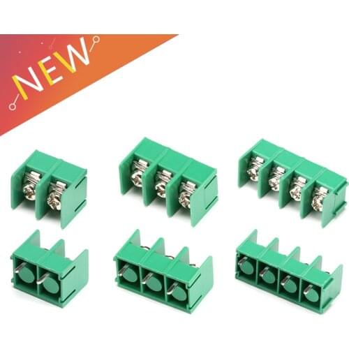 10PCS/lot 7.62 mm KF7.62 - 2P 3P 4P MG 762 - 2 3 4 Pin Can be spliced Screw Terminal Block Connector Black 7.62mm Pitch
