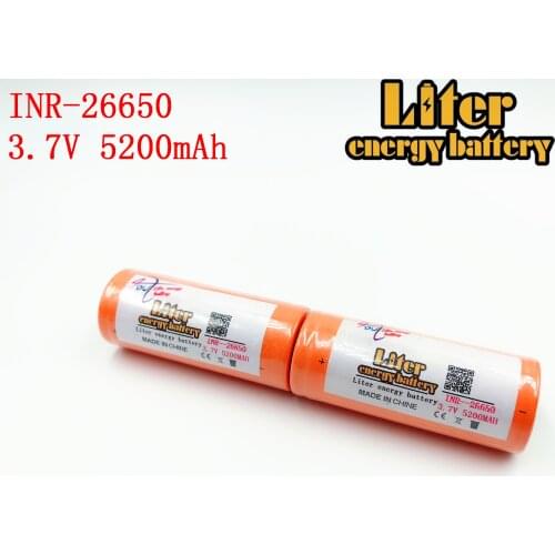26650 rechargeable battery, 26650A lithium battery, 3.7V 5200mA 26650-50A blue. Suitable for flashlight