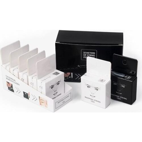 6pcs/Box 10m Mapping String Pre-Ink String for Microblading Positioning Dyeing Liner Thread Semi Permanent Measurement Tool