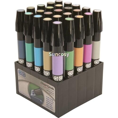 AD Marker The Original Chartpak, Tri-Nib, 25 Assorted Architectural Colors in Tabletop Cube, 1 Set (J),Art supplies