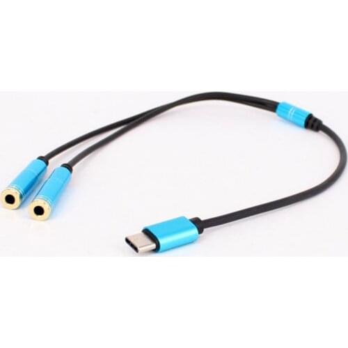 Type C To Dual 3.5 Jack Earphone Usb C To 3.5mm Aux Double Headphone Adapter For Letv For Xiaomi Phone