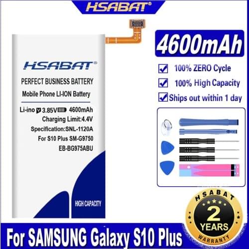 HSABAT EB-BG975ABU 4600mAh Battery for SAMSUNG Galaxy S10 Plus S10+ SM-G9750 Batteries