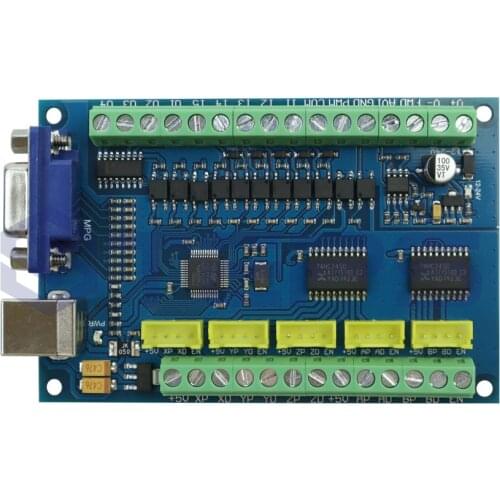Free shipping CNC MACH3 USB 5 Axis 100KHz USBCNC Smooth Stepper Motion Controller card breakout board for CNC Engraving 12-24V