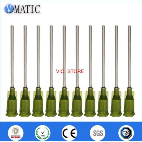 Free Shipping 1.5 Inch 14G TE Premier Dispensing Tips Dispense Needles Olive Color 14G Needle 1-1/2 Inch