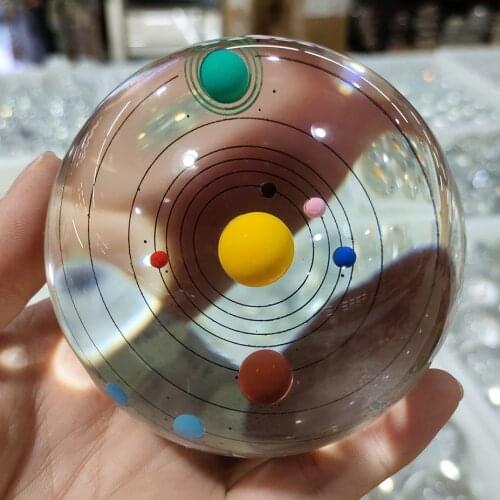 7-8CM Large Customized Glass Crystal Ball Solar System Ball Galaxy Ball Decoration Personalized Universe Globe Planet Ball