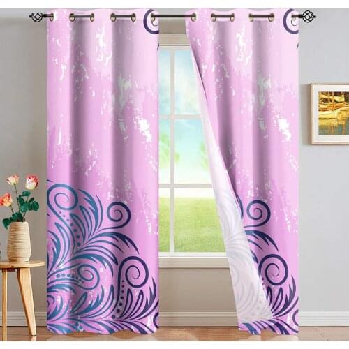 DARMIAN Gradient Purple Tribe Design Home Decor Drapes Panel Set Easy to Install Washable Personalized Full Shading Curtains