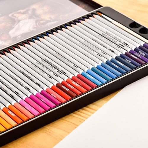 Deli Pencil Art Painting Color Lapices 24/36/48/72 Colors Water-soluble Color Pencil Secret Garden Colored Pencil Gift Box Set