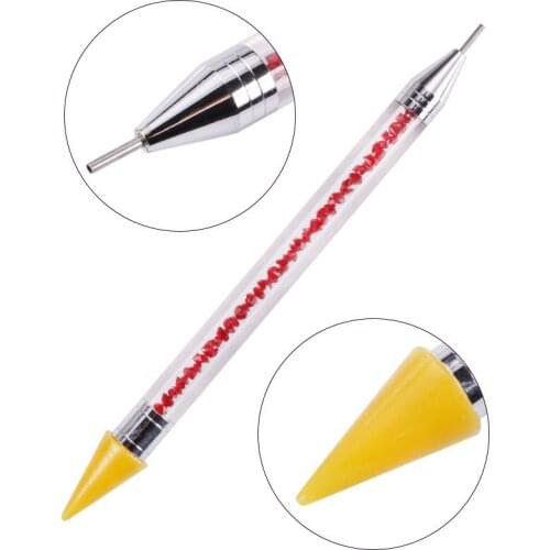 Dual-ended Nail Dotting Pen Crystal Beads Handle Rhinestone Studs Picker Wax Pencil Manicure Nail Art Diamond Embroidery Tool