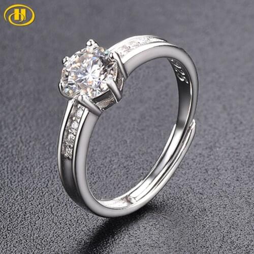 Hutang 100% 925 Silver Ring 1 Carat White Moissanite Rings Lingering Charm Fine Jewelry Unique Design Special Style for Women