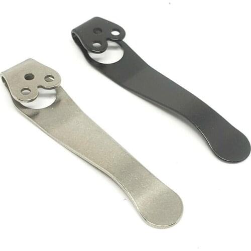 Top Quality Titanium Pocket Knife Clip Kydex Back Clips Clips C11 Waist C10 For C81 Folding Knife Back Design Clip 3-hole L0A4
