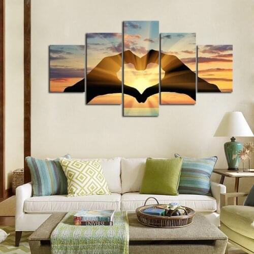 No Framed 5 Pieces Abstract Black Gesture Canvas Painting Prints Wall Decorative Posters for Living Room Bedroom Home Decor