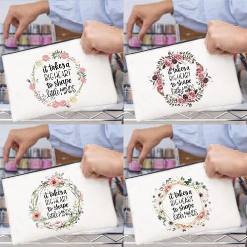 Its Takes A Big Heart To Shape Little Minds Makeup Bags Women Cosmetic Case Female Toiletries Organizer Pencil Bag Teacher Gift
