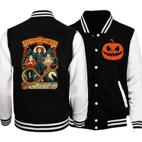 Halloween Men Womens Bomber Jacket Oversized Print Baseball Jacket Racing Jacket Hip-hop Street Style Jacket Women Autumn 2021