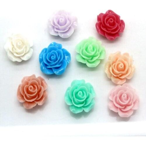 LF 50Pcs Mixed 18x18mm Flower Resin Cabochon Flatback Decoration Crafts Embellishments For Scrapbooking Diy Accessories