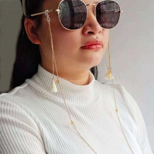 Fashion Woman Sunglasses Chain Tassels Pendant Crystal Charm Anti-Falling Glasses Holder Lanyard Eyeglasses Cord Necklace