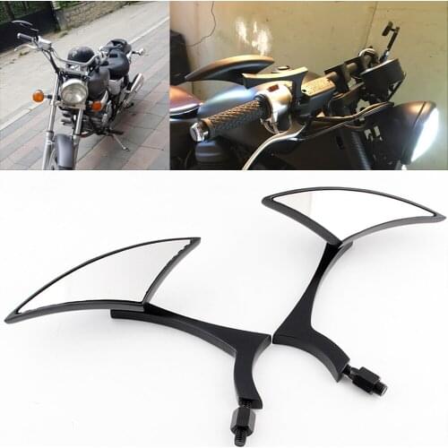 Motor Bike Motorcycle Mirror Black Aluminum End Mirrors Rearview Mirror 8MM 10MM Side Mirrors