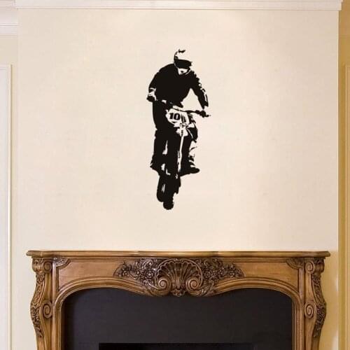 Motorcycle Ride Vinyl Wall Stickers Decal Sticker Bedroom Nursery Dirt Sport Bike Decor Kids Boys Room Design Wallpaper SA432