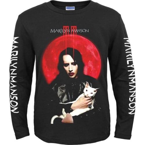 4 designs Marilyn Manson Rocker Rock Brand men women full long sleeve shirt 3D Punk fitness Hardrock heavy Metal Customize Tee
