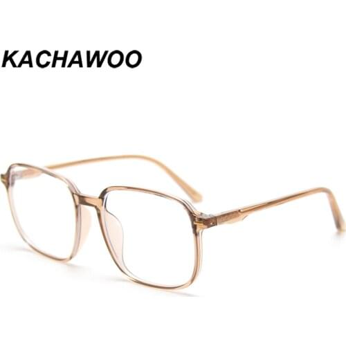Kachawoo square glasses for men retro style black transparent leopard optical glasses frame women accessories TR90 clear lens