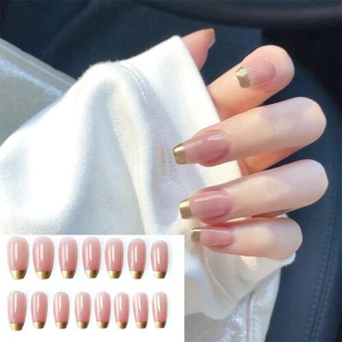 24pcs French Ballerina Fake Nails Press On Nail Detachable Coffin False Nails Full Cover Artificial Nail Art Tips Manicure Tools