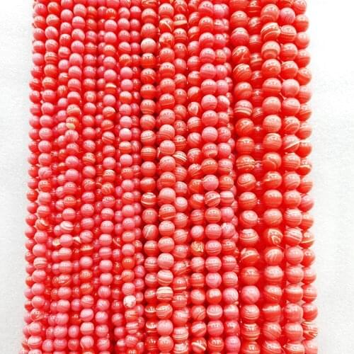 Natural stone synthetic red stone loose beads Semi-finished red stone beads 4-12mm necklace DIY bracelet accessories 39cm