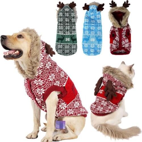 Dog Clothes Knitting Thicken Warm Wool Outfit Dog T-shirt Sweater Autumn Winter Cat Vest For Big Small Medium Dogs Sleeve Vest