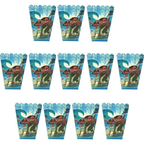 Wholesale Moana Party Paper Popcorn Boxes Gift BoysBirthday Party Decorations Kids Favor Gift Bags Baby Shower Supplies