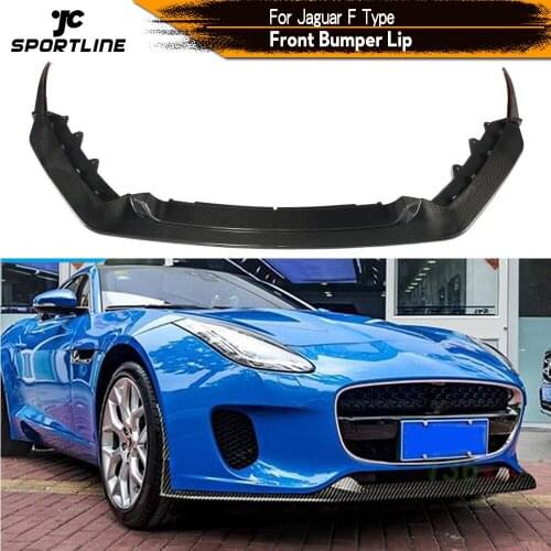 Front Bumper Lip Spoiler Splitters For Jaguar F-TYPE 2018 2019 Front Bumper Lip Spoiler Apron Splitters Carbon Fiber / FRP