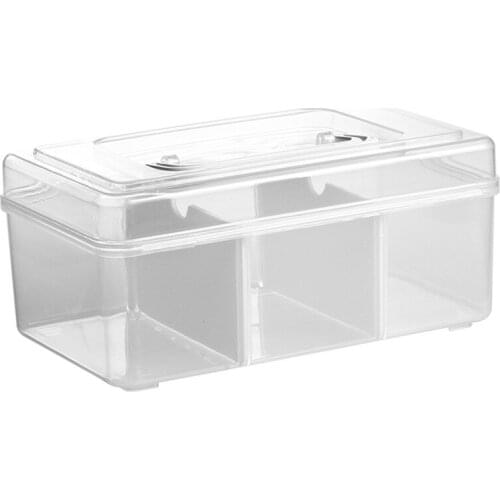 Clear Plastic Medicine Storage Box First Aid Carrying Case With Top Handle Latch Lock For Household Personal Health Care EK-New