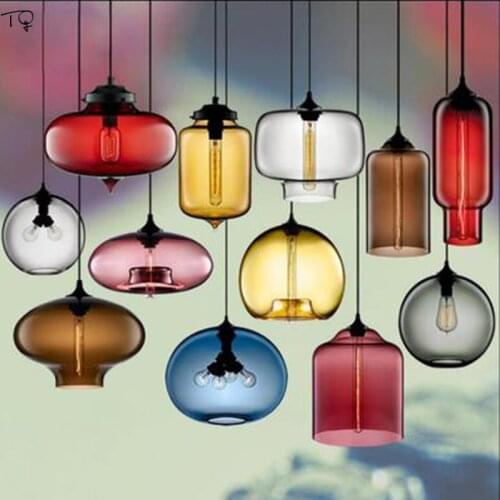 Nordic Design Macaroon Colorful Glass Pendant Lights Kitchen Light Fixtures Home Decor Dining room Bathroom Study Studio Bar