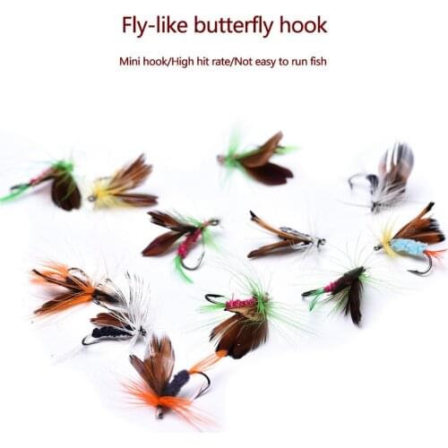 RQNQ 12pcs New Boxed Bionic Fly Hook Hand-tied Portable Fishing Bait Kit Used For Trout Freshwater And Saltwater Outdoor Fishing