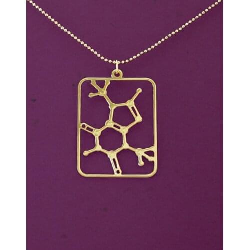 Chocolate - Theobromine molecule necklace - chemistry jewelry