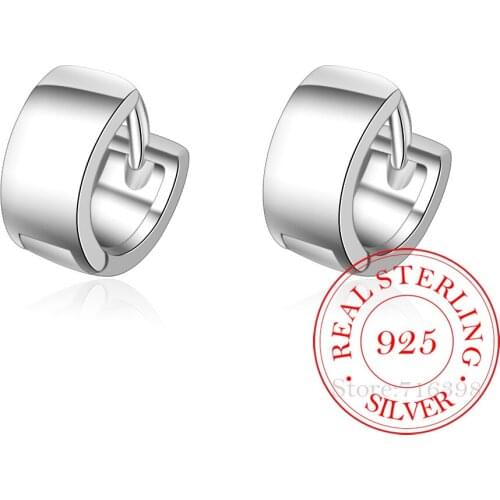 Punk Simple 925 Sterling Silver Cute Small Circles Huggie Hoop Earrings For Women Men Brinco Bijoux Fashion Party Jewelry Gifts