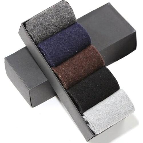 Autumn Winter Harajuku Thick Warm Men Happy Wool Socks off white Multi Pattern Compression Skarpetki Sock meia Calcetines hombre