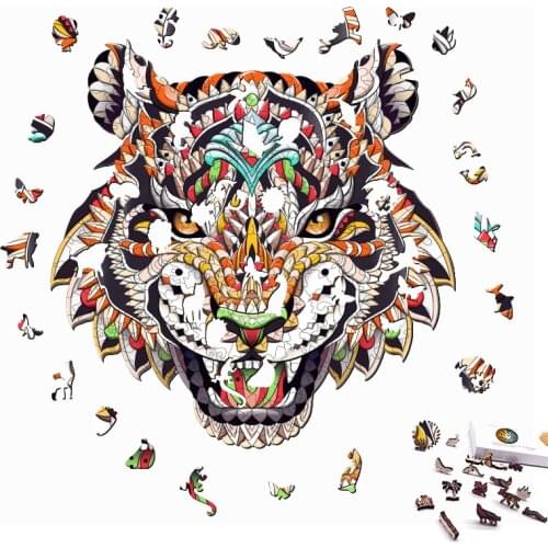 Unique Wooden Animal Puzzle for Adults DIY Toys Puzzles Shaped 3D Puzzle Christmas Gifts for Kids Wood Jigsaw