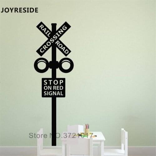 JOYRESIDE Road Sign Wall Decal Crossing Sign Wall Sticker Vinyl Decor Home Baby Playroom Cute Decor Interior Designed Mural A931