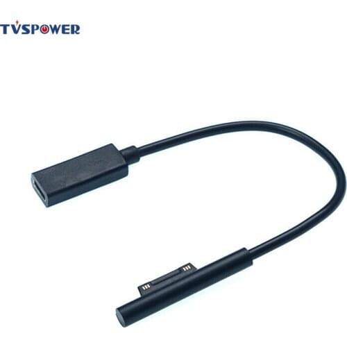PD Female 15V USB Type C Charging Cable Adapter Converter for Microsoft Surface Pro 7/6/5/4/3/GO/BOOK Laptop Power Charger