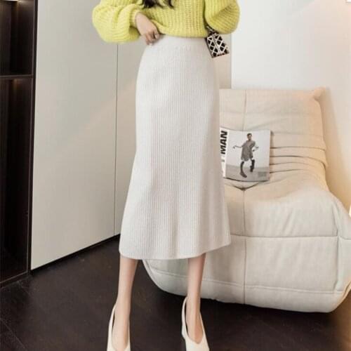 Womens Vintage Clothes Long Skirts Black Harajuku High Waist Streetwear 2021 fall winter Fashion Elastic Preppy Style Midi Skirt