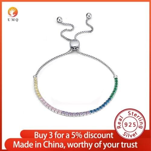 UMQ Multicolor tennis bracelets for women Full Paved AAAA Zircon Bracelet Jewelry Party Gift Wholesale pulseras mujer