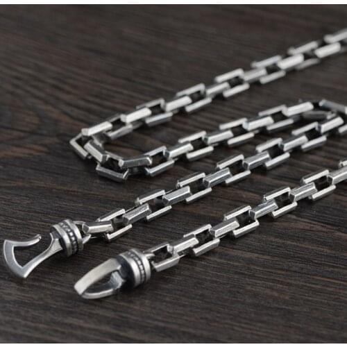 925 Sterling Silver Necklace Men Rolo Chain Link Luxury Jewelry Male Necklaces Punk Steampunk Big Choker Jewelery Gothic Bastiee