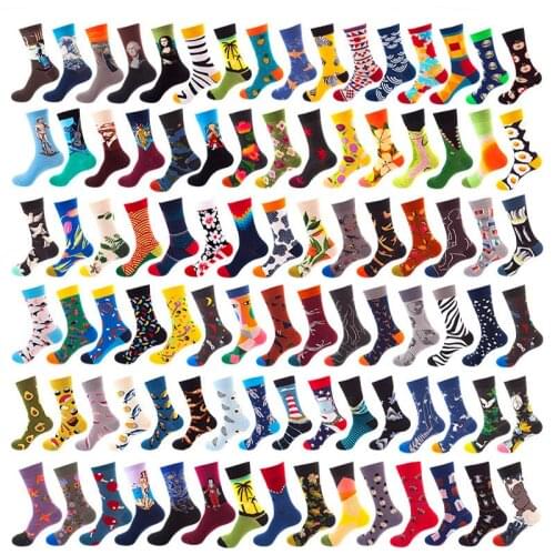 Winter Socks Womens Warm Cotton Art Van Gogh Mural World Famous Paint Female Socks Oil Happy Cute Harajuku Kawaii Long Socks