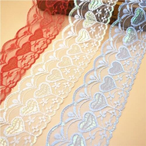 10 Yard Lace Roll White Lace Ribbon 78mm Wide Lace Trimming for sewing DIY Embroidered Bridal Wedding Lace for Decoration Crafts