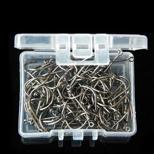 1000Pcs 10 Sizes High Carbon Steel Fishhooks Soft Lure Fishing Bait Sharpened Hook Barbed Fishing Hooks Tackle Jig with Box