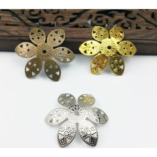 20pcs 32mm Filigree flower Wraps Metal Charms For Embellishment Scrapbook DIY Jewelry Metal Craft Wraps