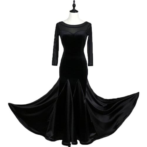 2018 Velvet Satin Dressed In Modern Dance Costume Stage Performance Standard Dress National Standard Dance Dress Female Adult