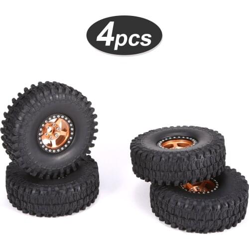 4PCS Crawler RC Tires with Metal Rim for AXIAL SCX10 90046 traxxas TRX4 RC4WD D90 hsp redcat tamiya hpi 1/10 RC Rock Crawler