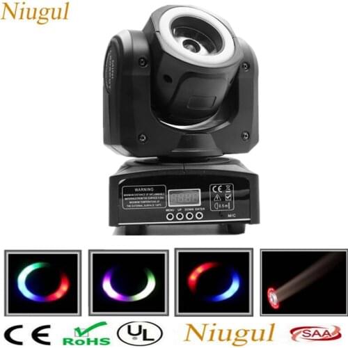 4pcs High Brightness 60W RGBW Beam Light With Halo,60W LED Beam Moving Head Light With Light Strip For Bar Disco,DJ Spot Lights