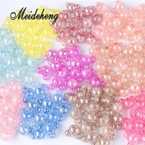 Acrylic AB Colorful Bubble Crackle Big beads TOP Transparent Mouse Head DIY Handmade Jewelry Making Accessories Kids Gift