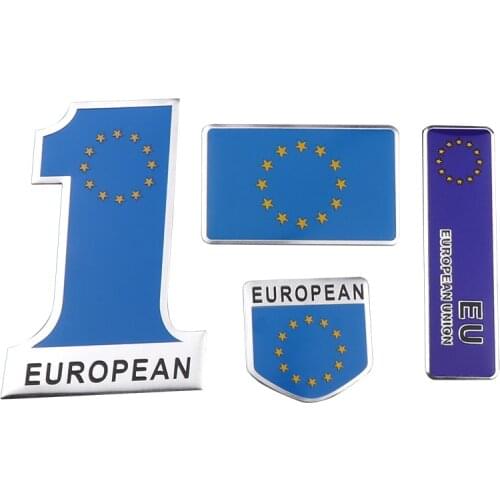 Car Styling 3D Eu flag badge emblem decal sticker For Motorcycle Bike Aluminum Emblem Body Decoration Badge Auto Accessories